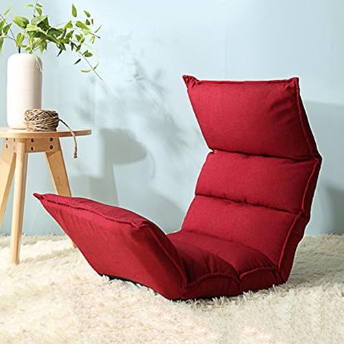 Armchairs ZHANGRONG Lazy Sofa Collapsible Cloth Art Individual Sofa Chair Living Room Bedroom Balcony Office -Applicable to indoor and outdoor (Color : Wine red)