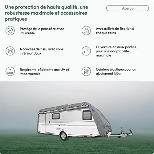 Protective Cover for Camper Vans, Caravan Cover, Camping Car Cover – Size M, Approx. 550 x 250 x 220 cm