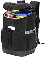 MIER 2 in 1 Insulated Cooler Backpack for Men Women Hiking Daypack with Lunch Compartment,Double Deck,Leakproof,Black