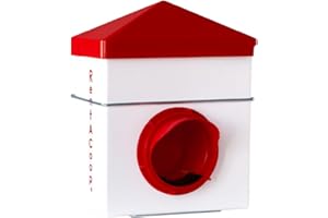 RentACoop Chick2Chicken 2.5lb BPA-Free Single-Port Feeder - Includes Anti-Roost Lid, Slider Port Cover, and Wire Bracket - Suitable for Quail, Pigeons, Doves, Chicks, and Adult Chickens