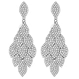 mecresh Leaf Laminated Wedding Dangle Earrings for Women or Bridesmaids