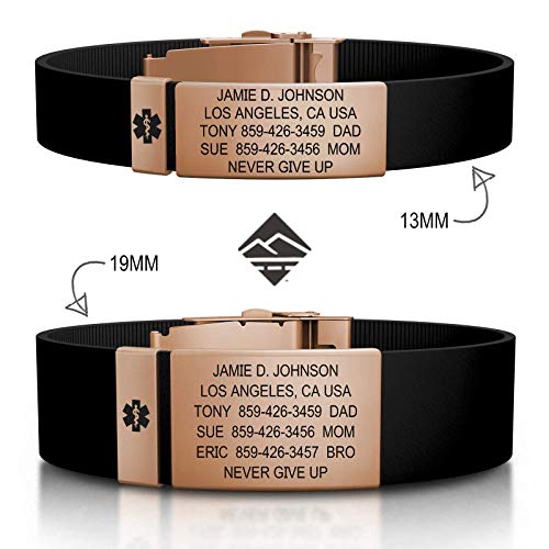 Road ID Personalized Medical ID Bracelet - Official ID Wristband with Medical Alert Badge - Silicone Clasp - Thumbnail 5