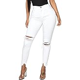 LONGYIDA Women's High Rise Ripped Skinny Jeans Stretch Slim Fit Distressed Destroyed Denim Ankle Pants