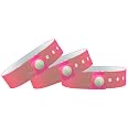 WristCo Neon Pink Plastic Snap Bracelets - 100 Pack, One-Time Use, Waterproof Event Wristbands For Parties, Clubs, Festivals