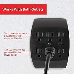 GE 6-Outlet Extender Wall Tap, Grounded