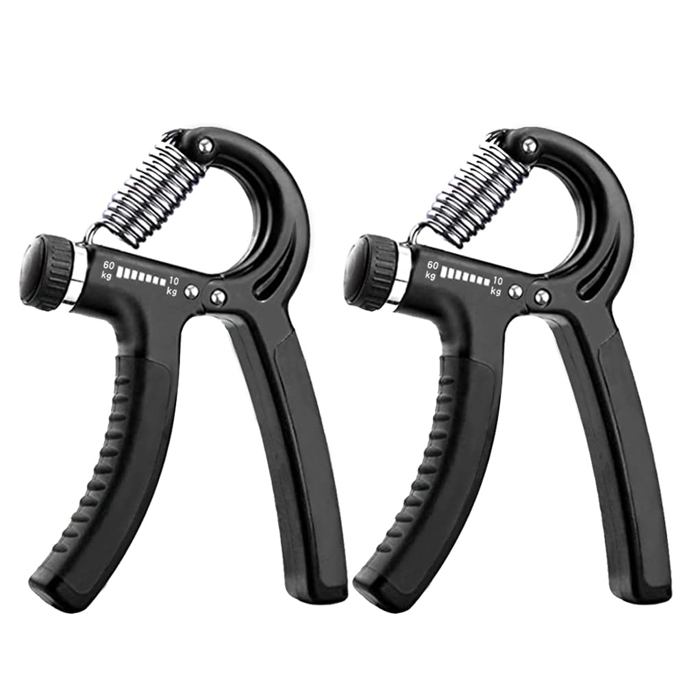 2 Pack Hand Grip Strengthener Set,Adjustable Resistance (22~132Lbs) Finger Gripper- Hand Wrist Trainer Exerciser for Quickly Increasing Wrist Forearm and Finger Strength (Black)