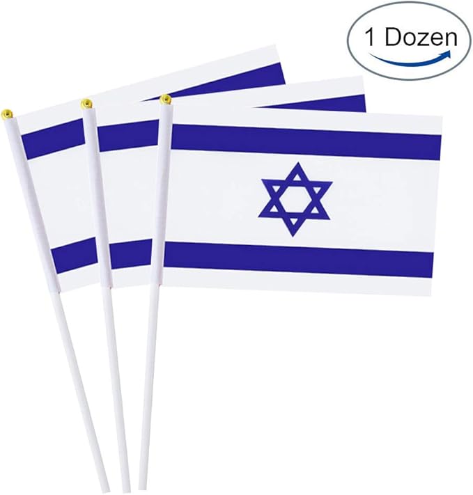 Israel Flag Israeli Small Stick Mini Hand Held Flags