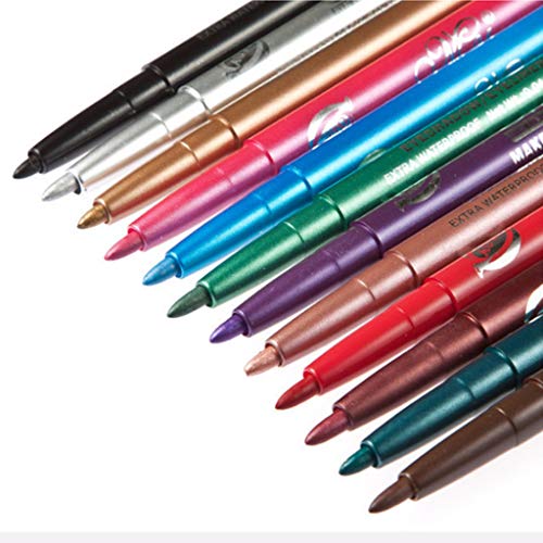 VICCKI 12Pcs/Set Eye Shadow Highlight Contour Stick Beauty Makeup Face Powder Cream Shi - Thumbnail 4