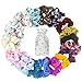 Tomight 18 Pcs Hair Scrunchies Velvet Chiffon Elastic Hair Bands with 18 Assorted Colors Scrunchies for Women Girls