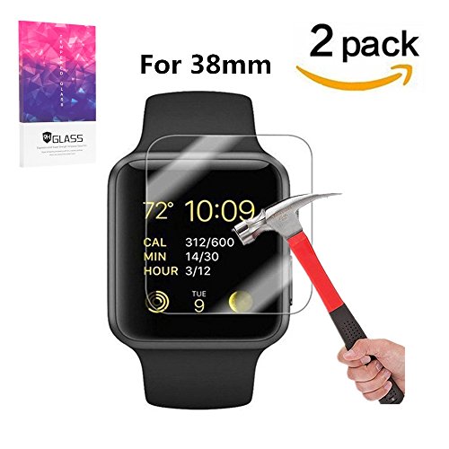 Apple Watch 38mm Screen Protector, VPR Premium 9H Hardness 2.5D Tempered Glass with [Highly Responsive] [No-Bubble] [Only Covers the Flat Area] for Apple Watch 38mm - [2 PACK] (Apple Watch 38mm 2PC) - Thumbnail 5
