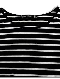 ZANZEA mini vestido a rayas manga corta y cuello redondo, para mujeres