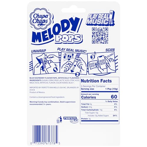CHUPA CHUPS MELODY POPS 5CT – BLUEST RASPBERRY