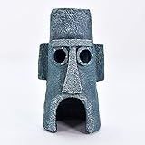 Penn Plax Officially Licensed Nickelodeon Sponge Bob Aquarium Ornament - Squidward's House - Perfect For Fish to Swim In And Around - Full Color 6.5" Decoration