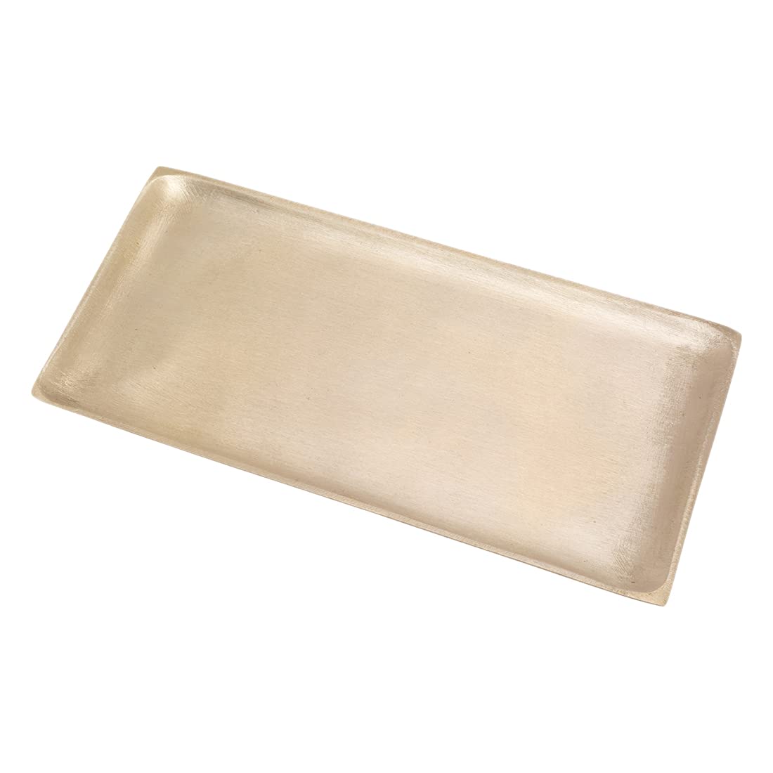 NKlaus Candle Plate rectangular 17x9 cm matt brass gold tray modern saucer decoration 10531