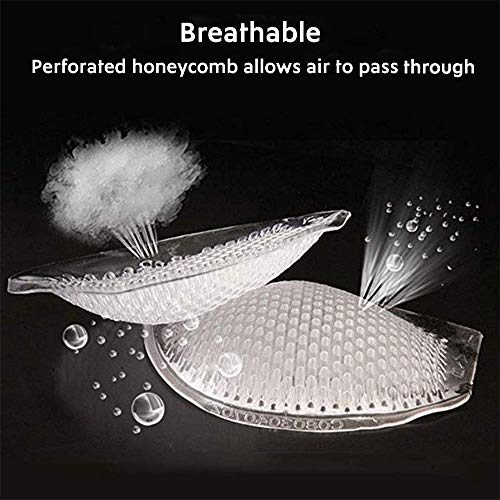 Silicone Bra Pad Inserts Breathable Honeycomb Padding Breast Enhancers Mild-Adhesive Bikini Push Up Inserts, Clear Semicircle