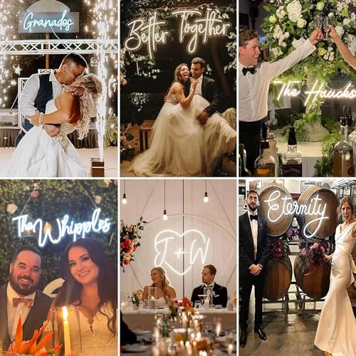 Personalised LED Light Signs, Custom Neon Signs, Custom Neon Sign for Wall Decoration, Personalised Luminous Signs, Light Signs for Wedding, Birthday (26 cm - 152 cm Length)