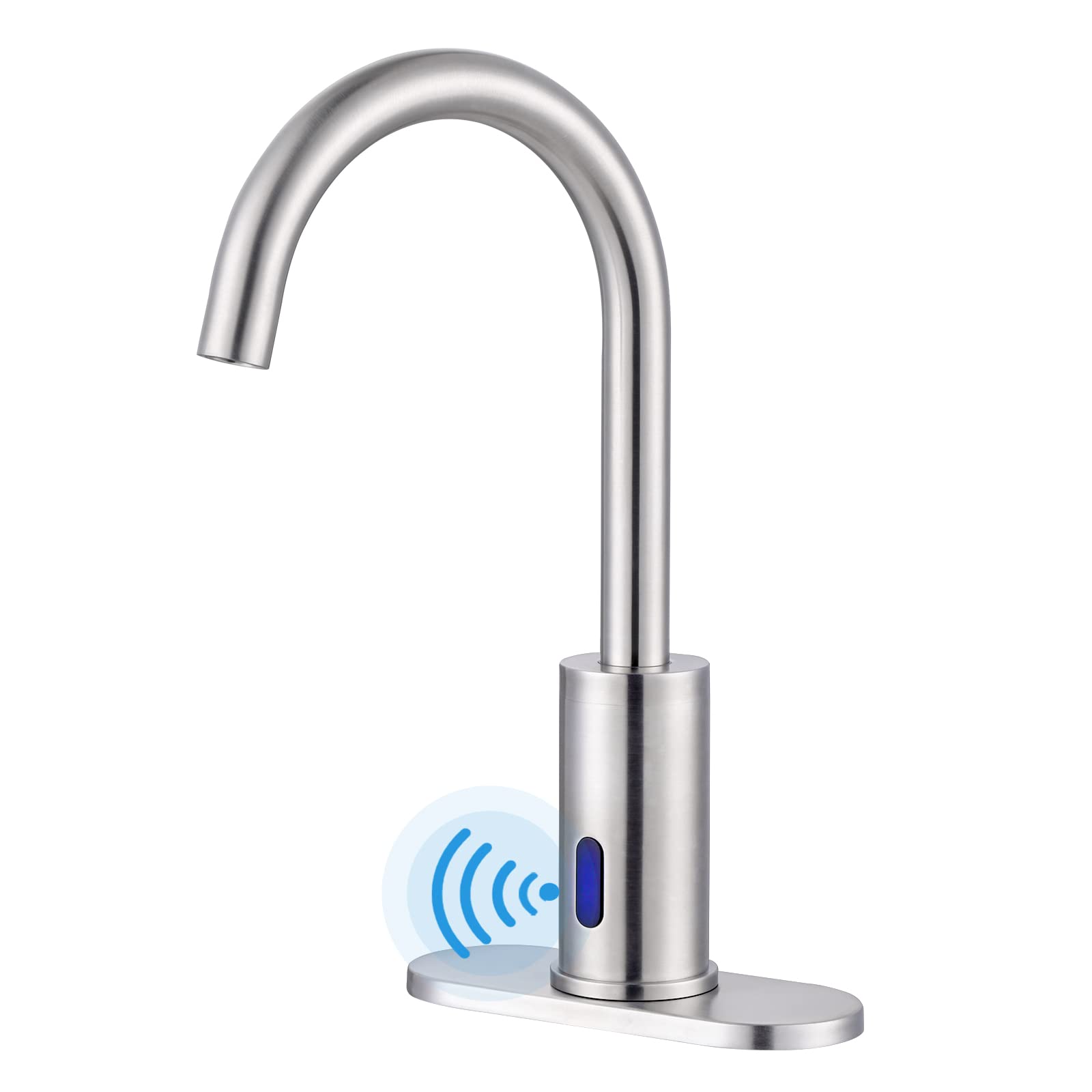 WOWOW Touchless Bathroom Faucet - Tall Waterfall Automatic Bathroom ...