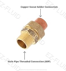 EZ-FLUID Plumbing 1-1/2" C X MIP LF Brass Copper
