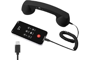 Retro Phone Handset, Type-C Retro Telephone Handset, Radiation Proof, HD Audio, Wired Handsets Style Landline Handle Receiver