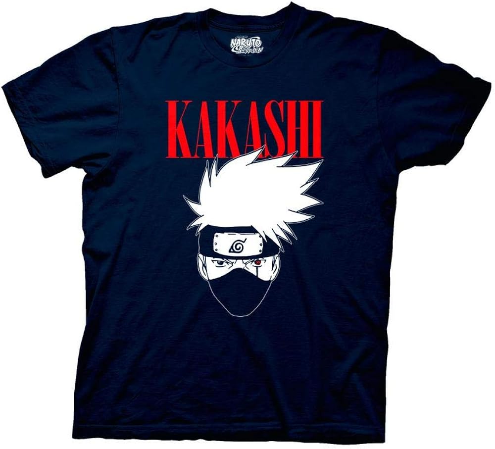 Naruto Shippuden Adult Unisex Kakashi Tall Logo Heavy Weight Crew T.