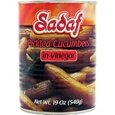 Sadaf Pickled Cucumbers in Vinegar - Pickled Cucumbers for Cooking &amp; Food Flavoring - Mediterranean Cuisine - Kosher - 19 Oz Can