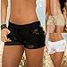 UNKE Women Spandex Summer Lace Shorts Casual Hot Pants,Black,L