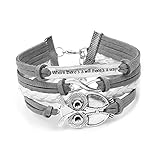 Trendy Women Infinity Owl Friendship Antique Leather Cute Charm Bracelet Gift including gift box by Boolavard® TM