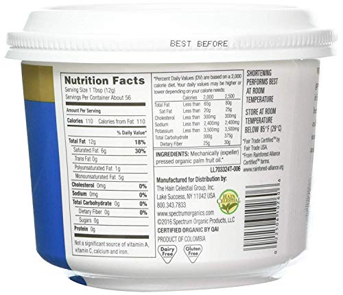 Spectrum Naturals Organic All Vegetable Shortening ( 24 oz ) with free Spoon
