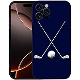 Compatible with iPhone 15 Pro Case 6.1 inch, Traditional Classic Golf Sports Themed Blue Texture Phone Case Ultra Slim Thin Silicone Cover Anti-Scratch Shockproof Protective Rubber Case