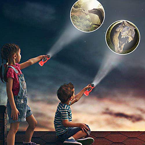 Children Projector Flashlight, 24 Dinosaur Pattern Torch Projection Light Kids Sleep Bedding Story Early Educational Toy for Child Infant Toddler