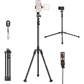 SmallRig Phone Tripod with Remote, 67" Reverse-Folding Camera Tripod Stand | Universal Tripod for Pivo Auto Tracking Holder and Light, for Video, Vlog, Selfie and Live Streaming, Encore PT-30 4363