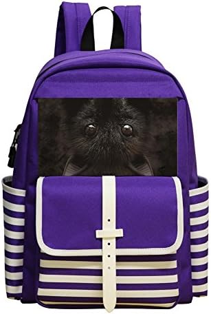 Small School Backpack For Kindergarten Unisex Children,Print Bat Head,Purple