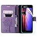 Galaxy J7 2018 Case with Screen Protector,For Samsung Galaxy J7 Aero/J7 Star/J7 Top/J7 Crown/J7 Aura/J7 Refine/J7 Eon Case Flip Case,PU Leather Tree Cat Flowers Wallet Case Card Slots Light Purple