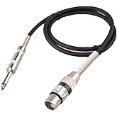 WEYMIC Standard Microphone Cable (XLR_Female - 6.35mm_Jack, 1-Meter)