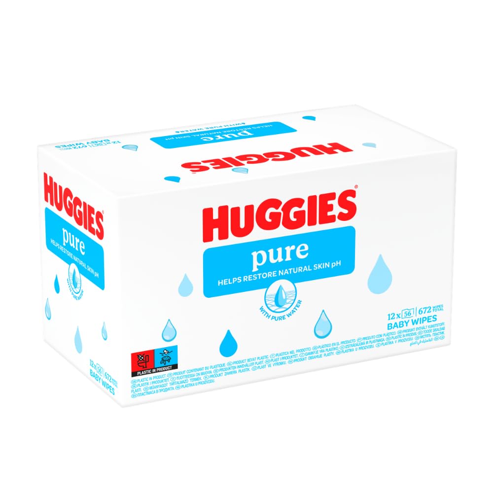 Huggies Pure Baby Wipes - 12 Packs (672 Wipes)