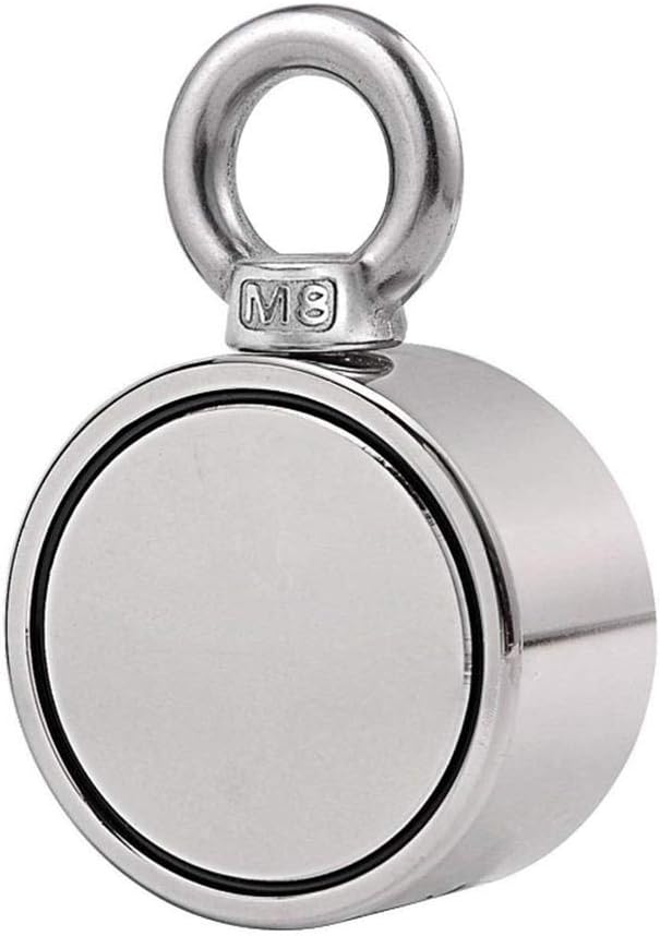 Seasaleshop Double Side Magnet Fishing, 600LB Combined Pulling Force Strong Double Magnetic Ring Salvage Double - Sided Magnet Magnetic Hook Dual Side Fishing Magnets