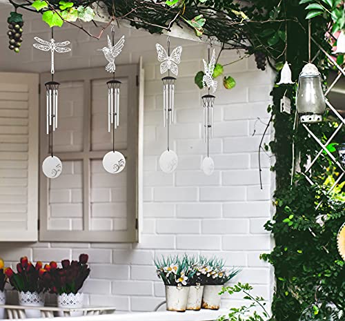 Small Wind Chimes for Outside Deep Tone 4 Tube Music Windchimes Outdoor Clearance Meditation Gifts for Patio Garden Yard Home Decor (Butterflies)