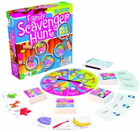 Amazon Com Family Scavenger Hunt In A Box By Outset Media Indoor And Outdoor Seek And Find Board Game With 280 Adult And Kid Fun Challenge Cards Ages 6 And Up