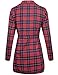 FANCYINN Women Long Sleeve Plaid Pattern Slim Bodycon Short Mini Dress Casual Style