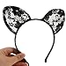 Wowlife Bunny Rabbit Ears Sexy Rabbit Ears Lace Mask Veil Headband Supply for Nightclubs & Masquerade & Halloween & Christmas (Style 02)
