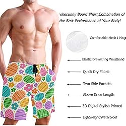 visesunny Colorful Easter Egg Print Summer Men's
