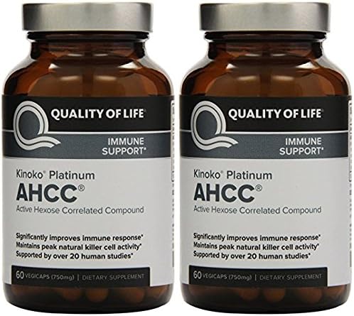 Quality of Life Kinoko Platinum AHCC 750 Mg 60 Ct (Pack of 2)