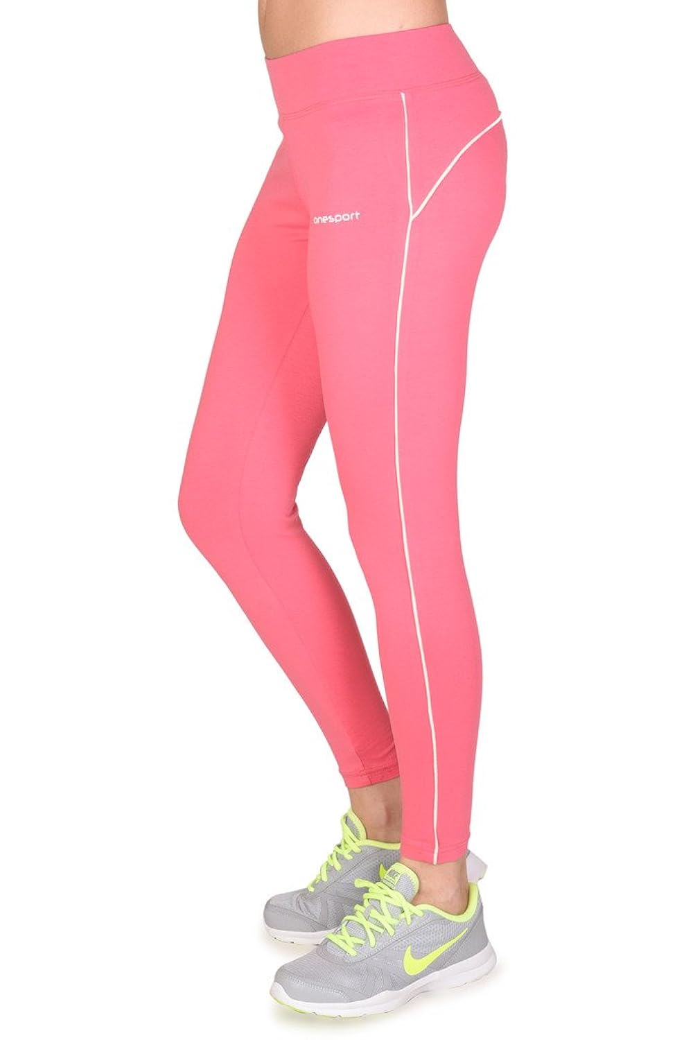 onesport women's cotton spandex jersey pink tights(onsp28po-p)