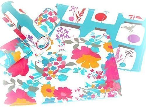 Floral Sea placemat – Set of 4 reversible fabric cloth placemat – Padded quilted placemat – Shabby chic retro table setting – Coastal mats by SABDECO