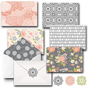 20 Pack 4x6 All Occasion Assorted Floral Blank Note Cards Greeting Card Bulk Box Set with Envelopes and Seal Stickers, Envelopes Stationary Boxed Set for Personalized Greetings