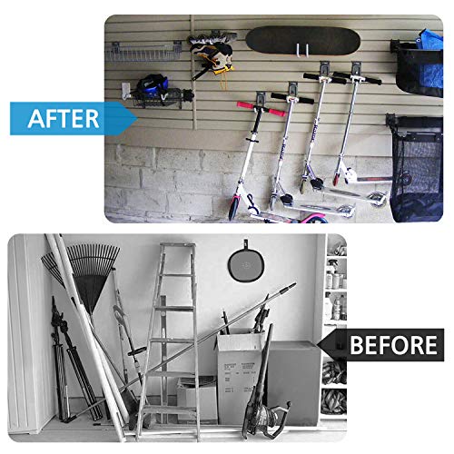 10 Packs Garage Storage Hooks, Wall Hooks Steel Multi-Size Extended Utility Double U-Hook for Heavy Duty Garage Storage Organizing Power Tools, Ladders, Bulk Items, Bikes, Ropes etc.