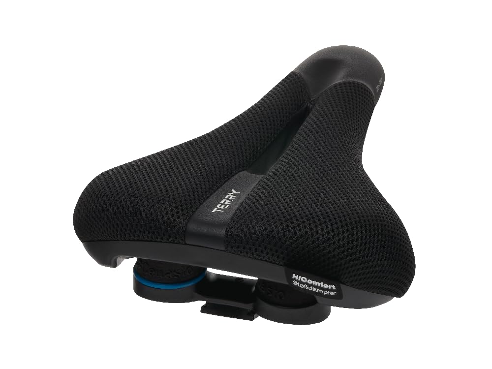 Terry Fisio ClimaVent Gel Max 423 003 71 Men's Saddle with Light FeC Steel Frame and ClimaVent Upper Material in Black, Seat Width: 12 cm - 15 cm