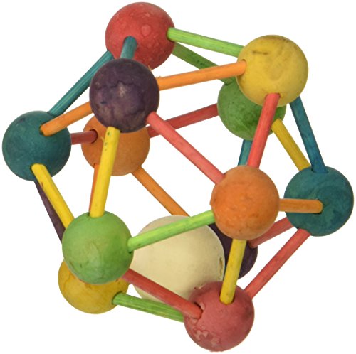 (3 Pack) Ware Manufacturing Wood Atomic Nut Ball Pet Toys for Small Pets - Large