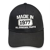 40th Years Anniversary Gift Made in 1977 all original parts Adult Cap Black Embroidery USA MADE HAT