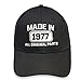 40th Years Anniversary Gift Made in 1977 all original parts Adult Cap Black Embroidery USA MADE HAT
